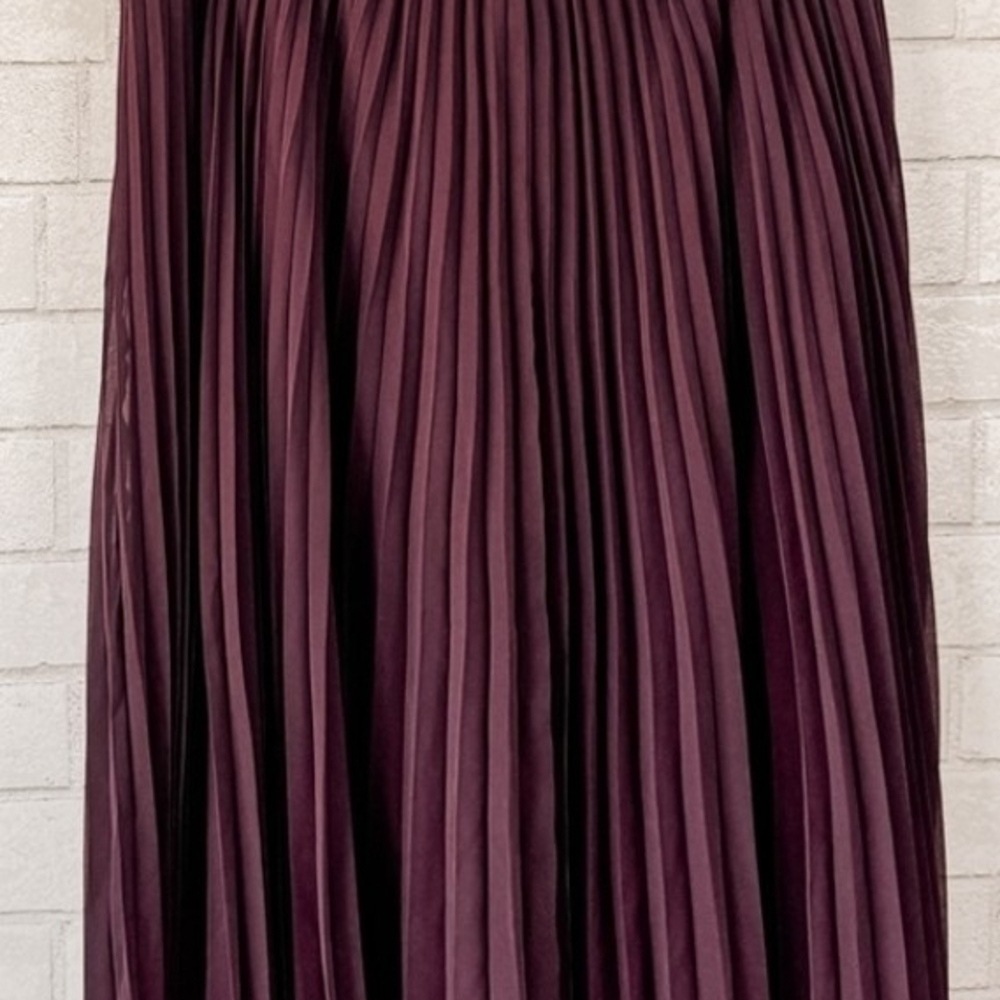 Lane Bryant Plum Pleated A-Line Skirt - Picture 4 of 4
